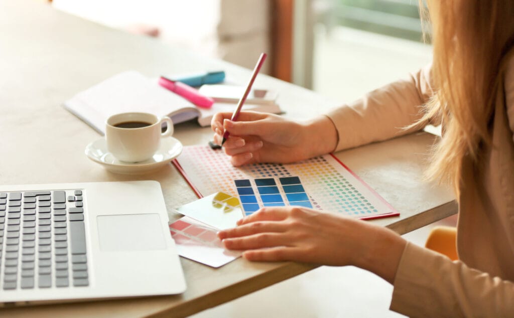creative designer working office